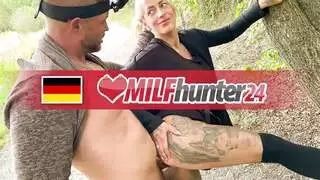 outdoor shemale action: blonde and well endowed